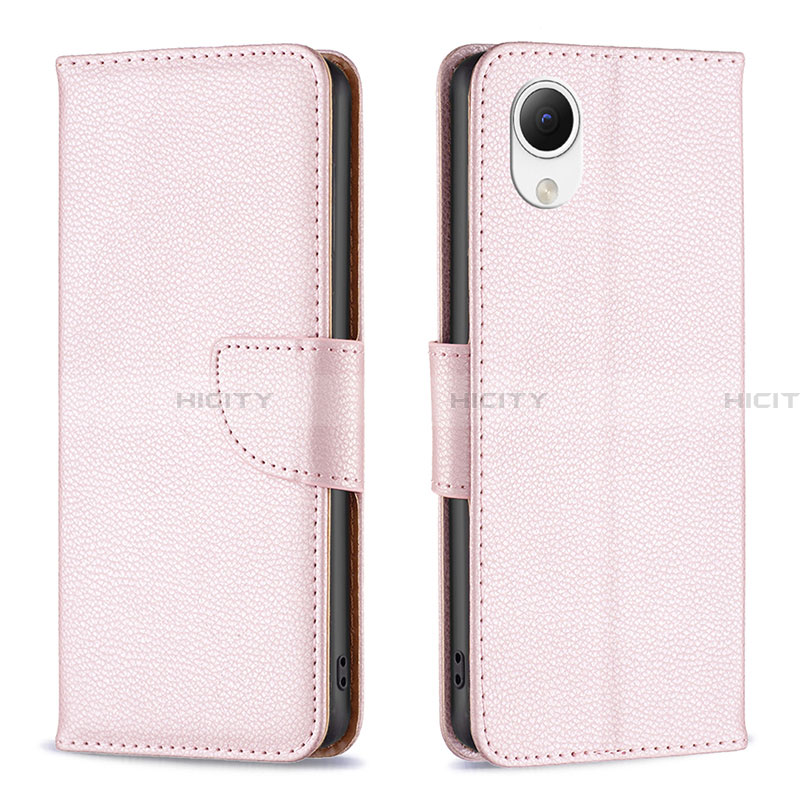 Custodia Portafoglio In Pelle Cover con Supporto B06F per Samsung Galaxy A23 5G SC-56C Oro Rosa