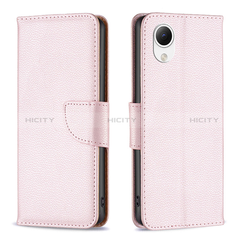Custodia Portafoglio In Pelle Cover con Supporto B06F per Samsung Galaxy A23e 5G Oro Rosa