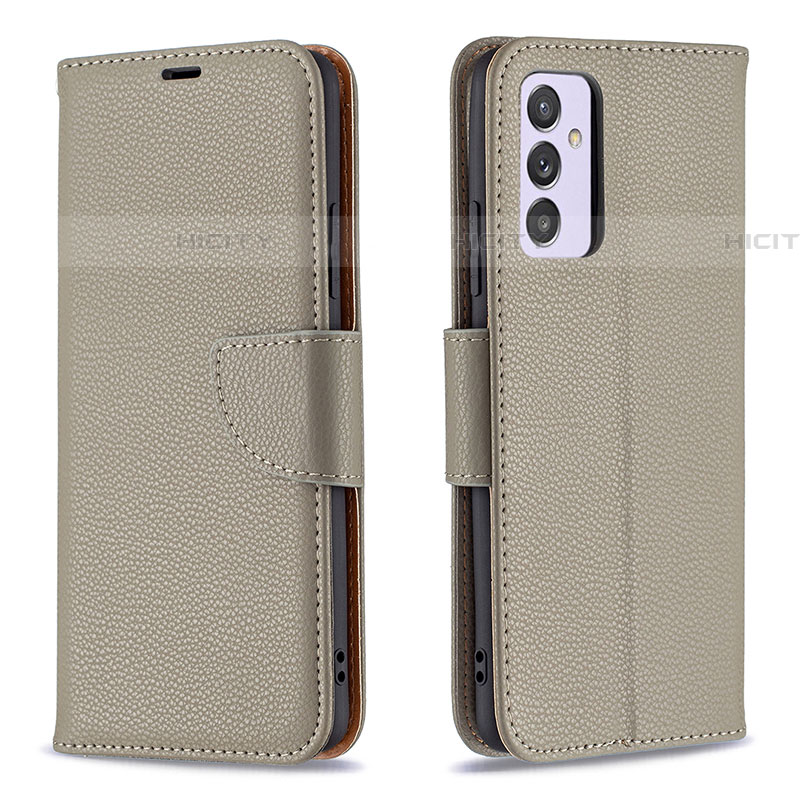 Custodia Portafoglio In Pelle Cover con Supporto B06F per Samsung Galaxy A24 4G Grigio