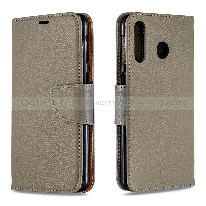 Custodia Portafoglio In Pelle Cover con Supporto B06F per Samsung Galaxy A40s Grigio