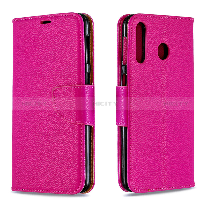 Custodia Portafoglio In Pelle Cover con Supporto B06F per Samsung Galaxy A40s Rosa Caldo