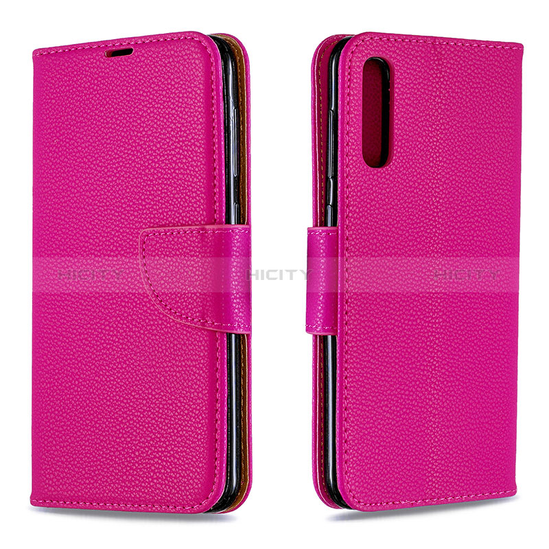 Custodia Portafoglio In Pelle Cover con Supporto B06F per Samsung Galaxy A50S Rosa Caldo