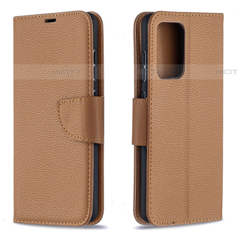 Custodia Portafoglio In Pelle Cover con Supporto B06F per Samsung Galaxy A52 4G Marrone