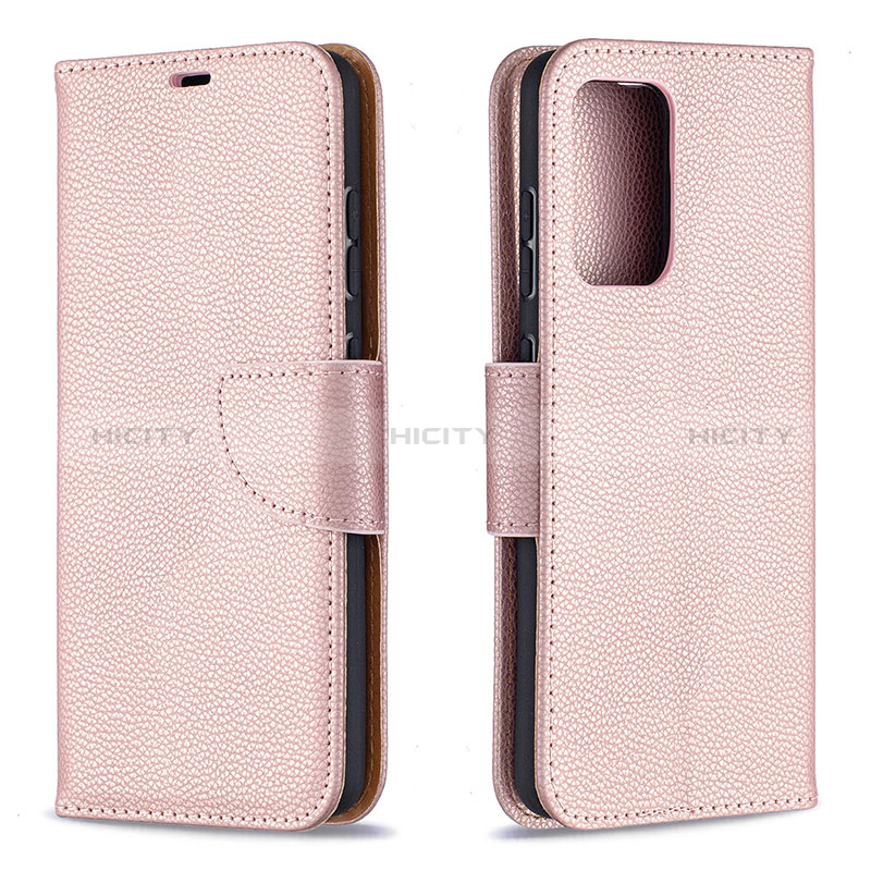 Custodia Portafoglio In Pelle Cover con Supporto B06F per Samsung Galaxy A52s 5G Oro Rosa