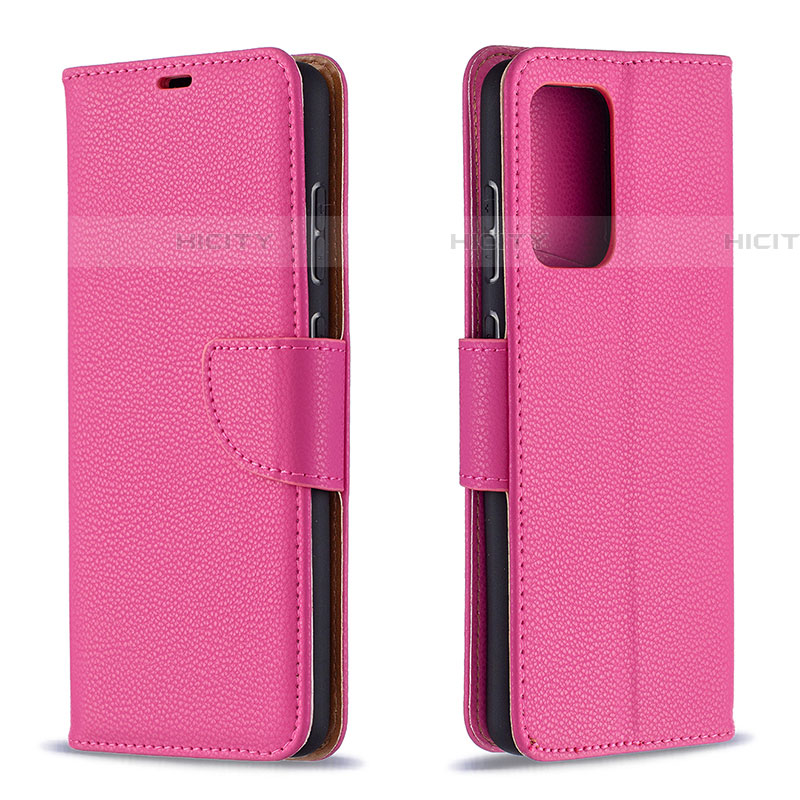 Custodia Portafoglio In Pelle Cover con Supporto B06F per Samsung Galaxy A72 4G Rosa Caldo