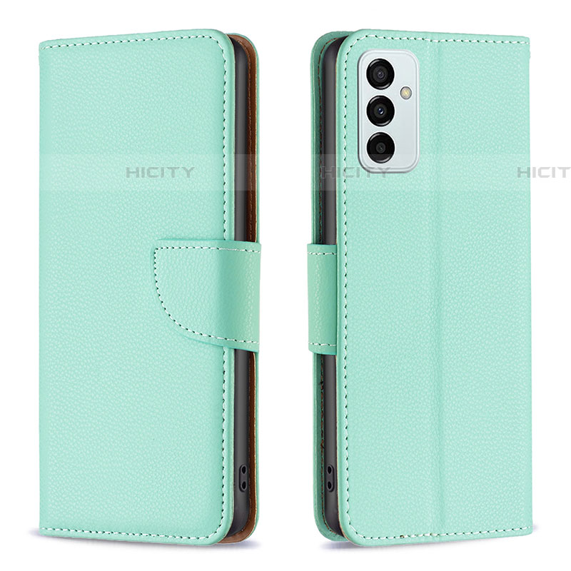 Custodia Portafoglio In Pelle Cover con Supporto B06F per Samsung Galaxy F23 5G Verde