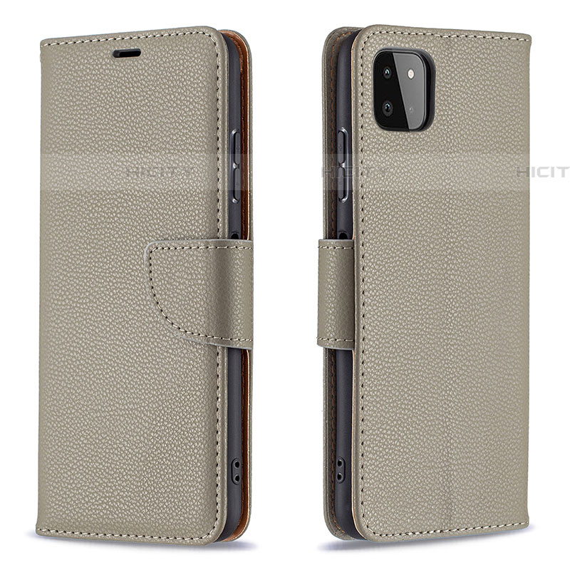 Custodia Portafoglio In Pelle Cover con Supporto B06F per Samsung Galaxy F42 5G Grigio