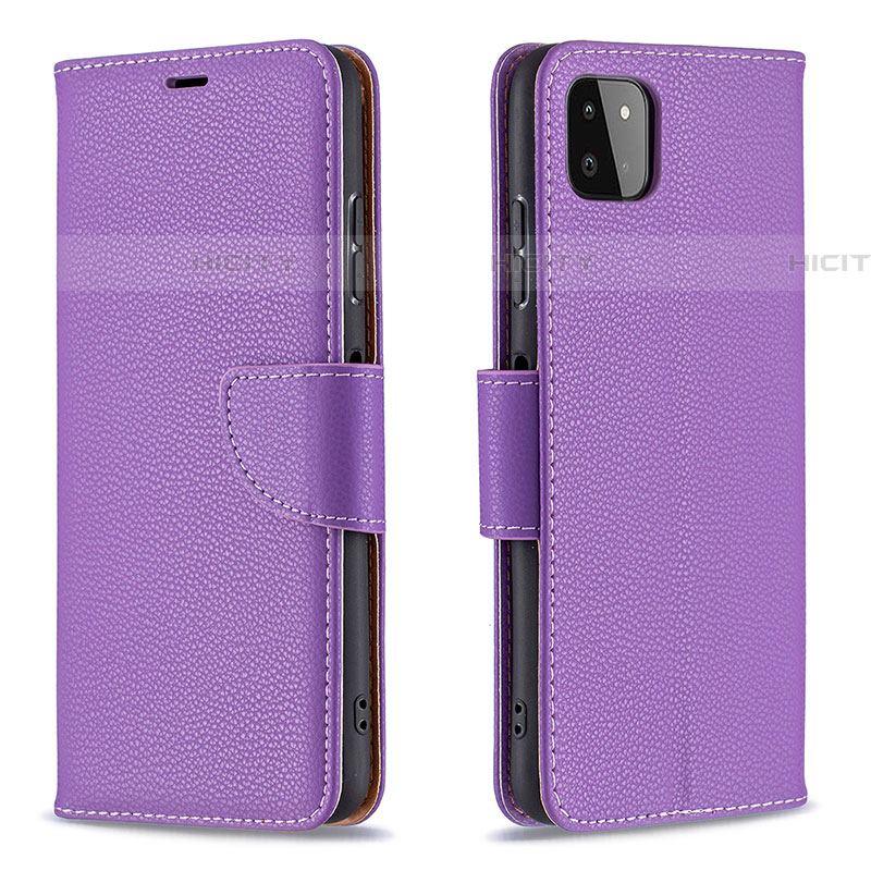 Custodia Portafoglio In Pelle Cover con Supporto B06F per Samsung Galaxy F42 5G Viola