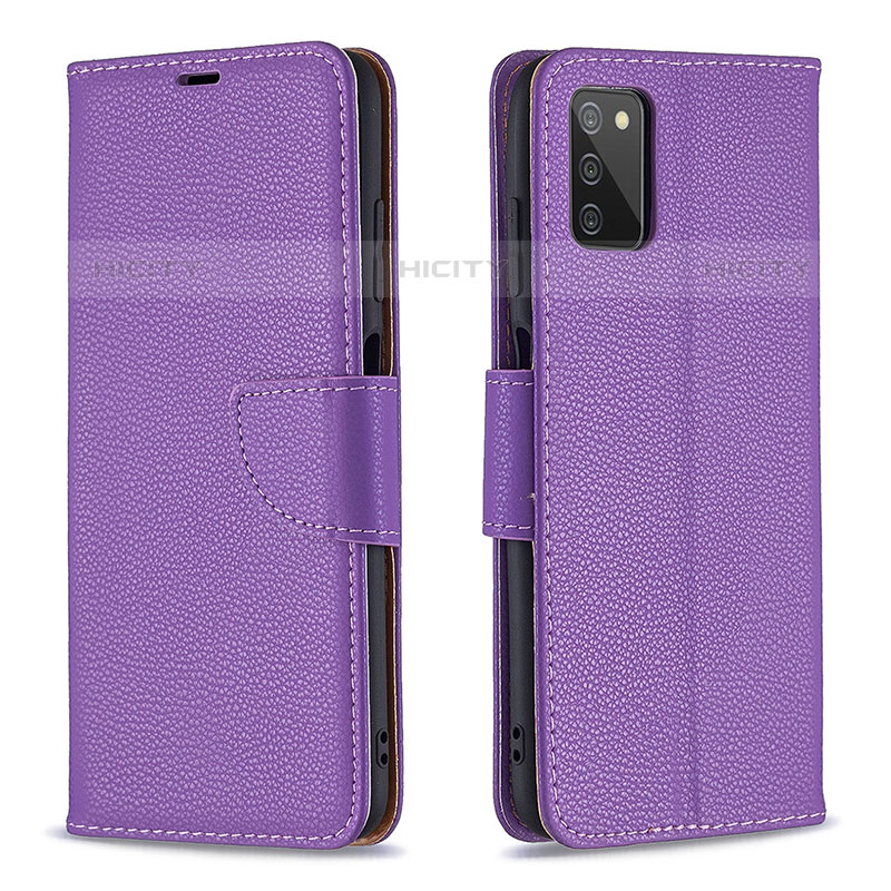 Custodia Portafoglio In Pelle Cover con Supporto B06F per Samsung Galaxy M02s Viola