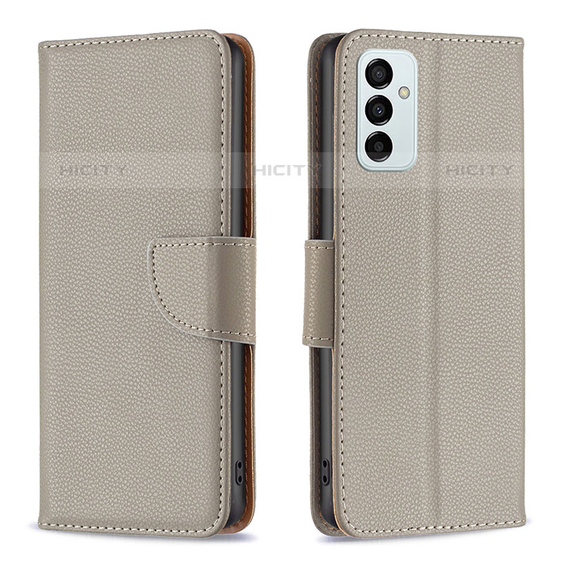 Custodia Portafoglio In Pelle Cover con Supporto B06F per Samsung Galaxy M23 5G Grigio