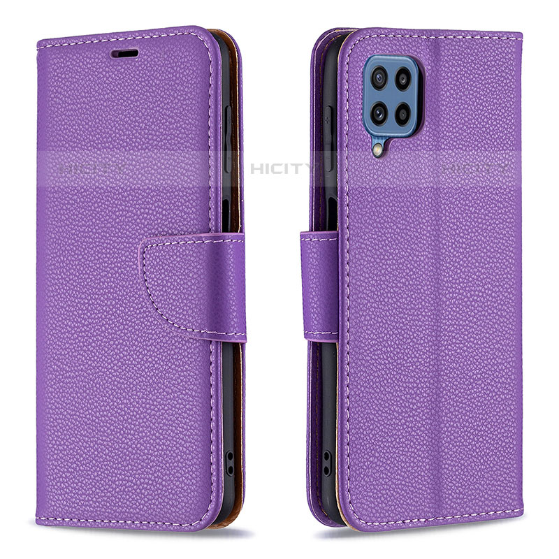 Custodia Portafoglio In Pelle Cover con Supporto B06F per Samsung Galaxy M32 4G Viola