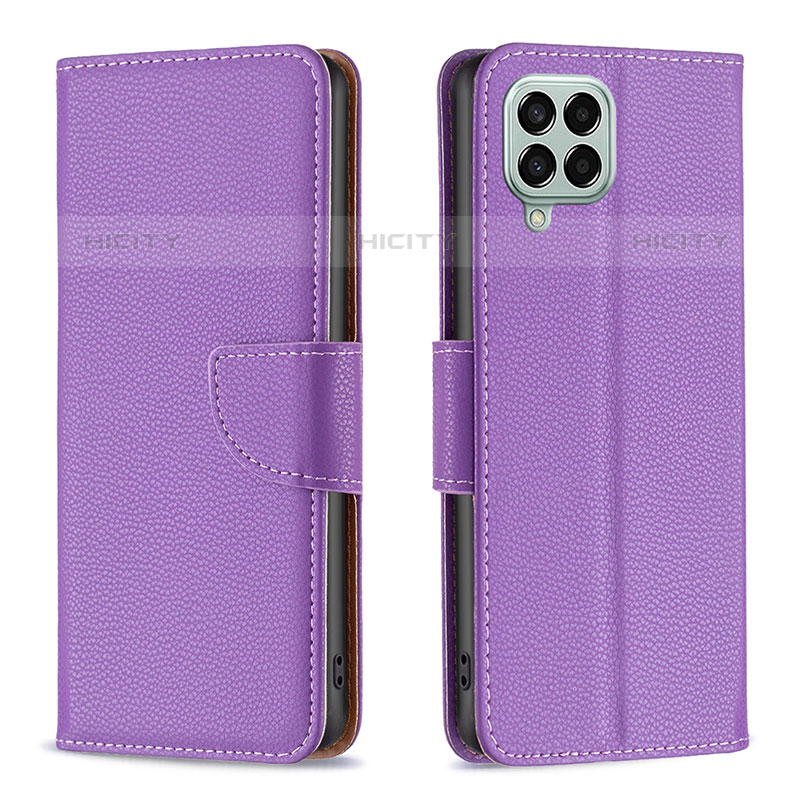 Custodia Portafoglio In Pelle Cover con Supporto B06F per Samsung Galaxy M33 5G Viola