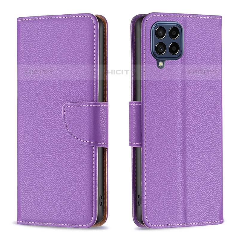 Custodia Portafoglio In Pelle Cover con Supporto B06F per Samsung Galaxy M53 5G Viola