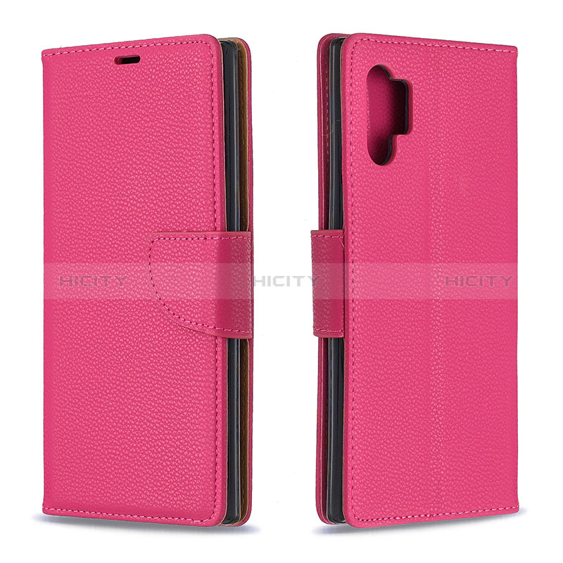 Custodia Portafoglio In Pelle Cover con Supporto B06F per Samsung Galaxy Note 10 Plus 5G Rosa Caldo