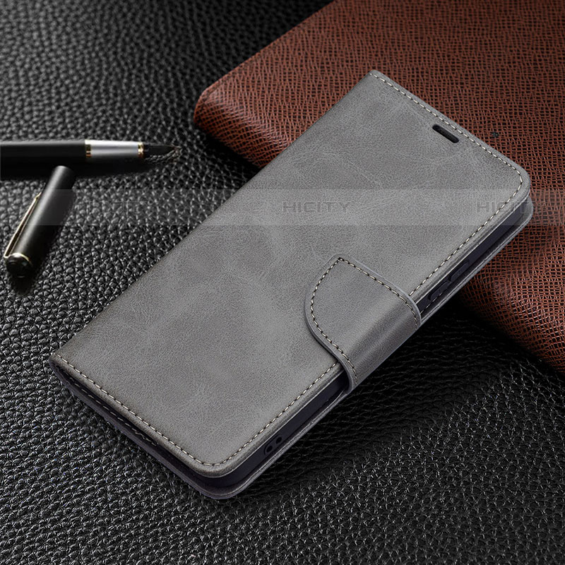 Custodia Portafoglio In Pelle Cover con Supporto B06F per Samsung Galaxy S21 FE 5G Grigio