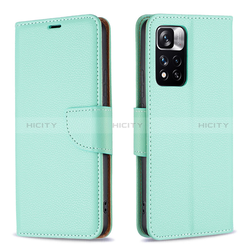 Custodia Portafoglio In Pelle Cover con Supporto B06F per Xiaomi Mi 11i 5G (2022) Verde