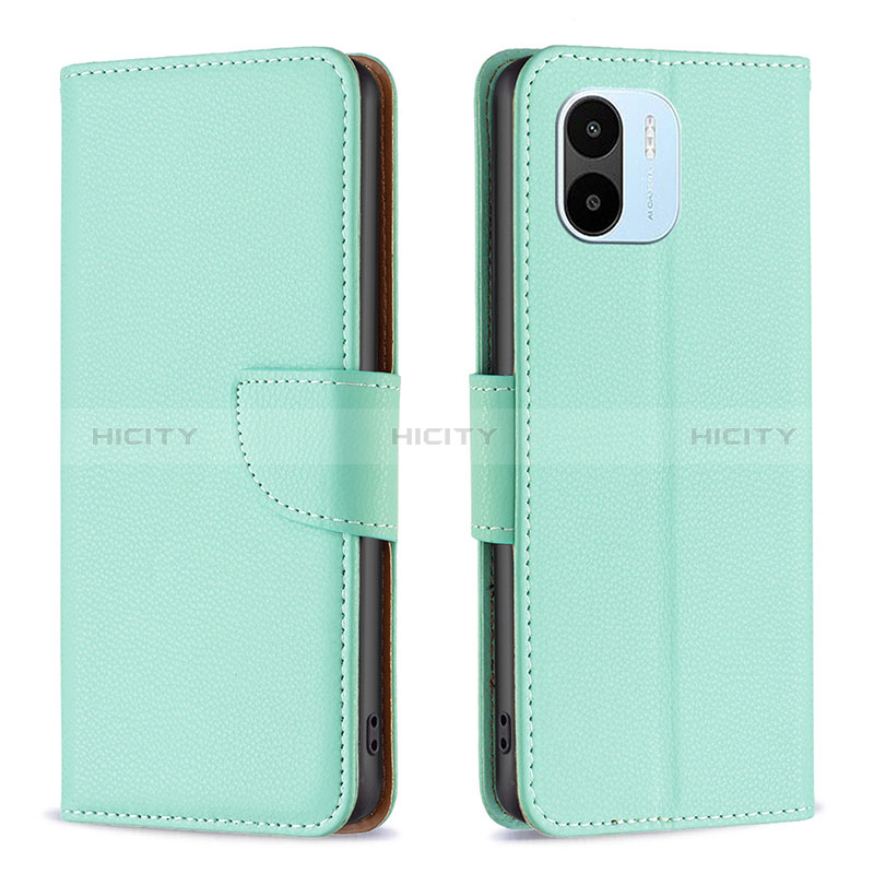 Custodia Portafoglio In Pelle Cover con Supporto B06F per Xiaomi Poco C50 Verde