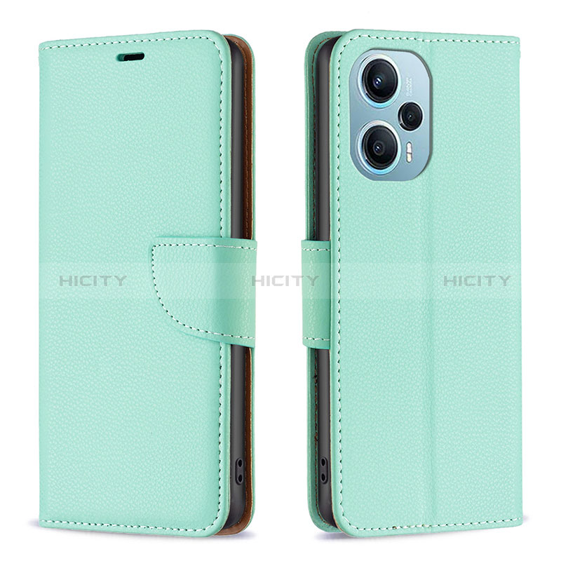 Custodia Portafoglio In Pelle Cover con Supporto B06F per Xiaomi Poco F5 5G Verde