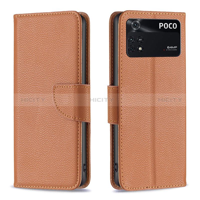 Custodia Portafoglio In Pelle Cover con Supporto B06F per Xiaomi Poco M4 Pro 4G