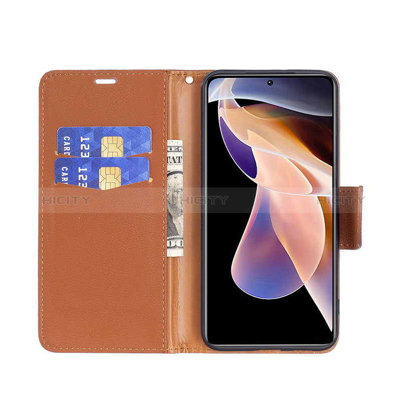 Custodia Portafoglio In Pelle Cover con Supporto B06F per Xiaomi Poco X4 NFC