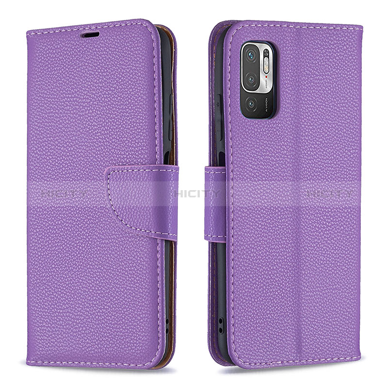 Custodia Portafoglio In Pelle Cover con Supporto B06F per Xiaomi Redmi Note 10 5G Viola