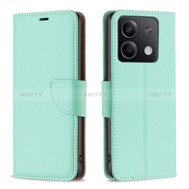 Custodia Portafoglio In Pelle Cover con Supporto B06F per Xiaomi Redmi Note 13 5G Verde