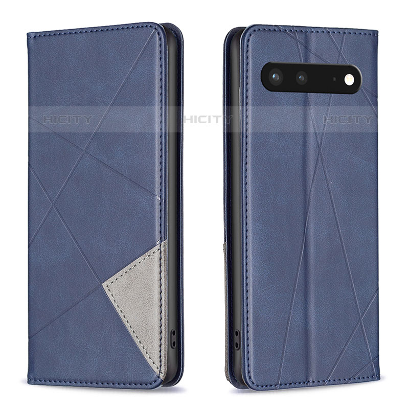 Custodia Portafoglio In Pelle Cover con Supporto B07F per Google Pixel 7 5G Blu