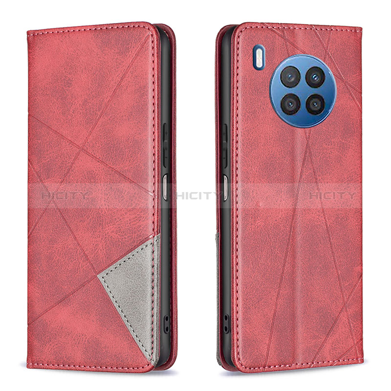 Custodia Portafoglio In Pelle Cover con Supporto B07F per Huawei Nova 8i Rosso