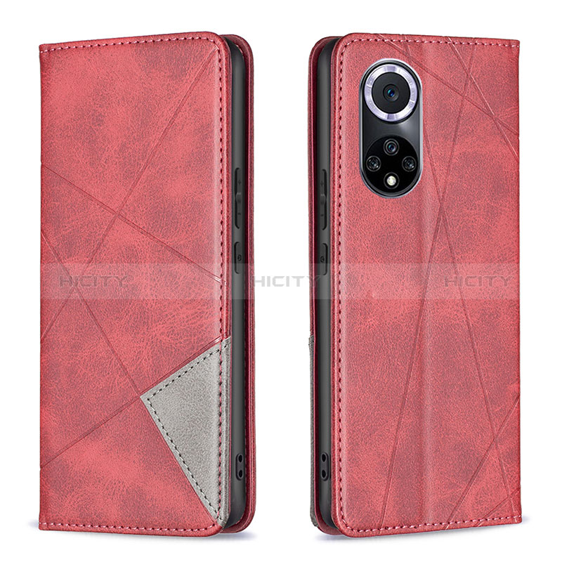 Custodia Portafoglio In Pelle Cover con Supporto B07F per Huawei Nova 9 Rosso