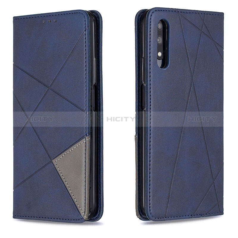 Custodia Portafoglio In Pelle Cover con Supporto B07F per Huawei P Smart Z (2019) Blu