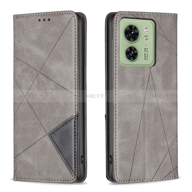 Custodia Portafoglio In Pelle Cover con Supporto B07F per Motorola Moto Edge (2023) 5G Grigio