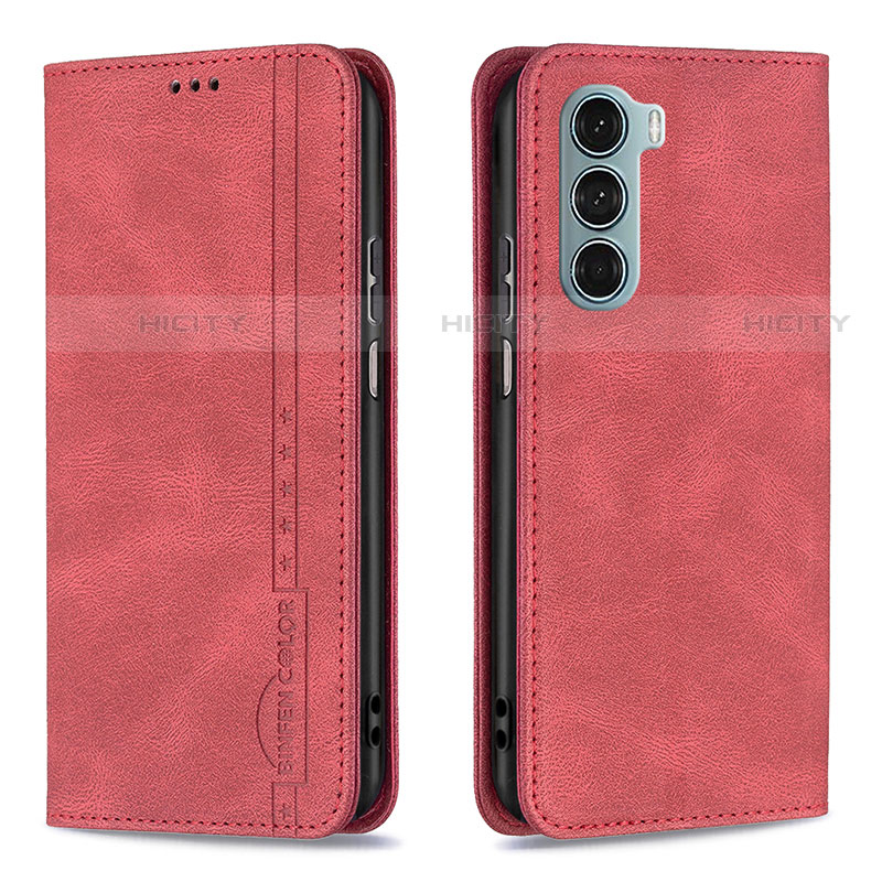 Custodia Portafoglio In Pelle Cover con Supporto B07F per Motorola Moto Edge S30 5G Rosso