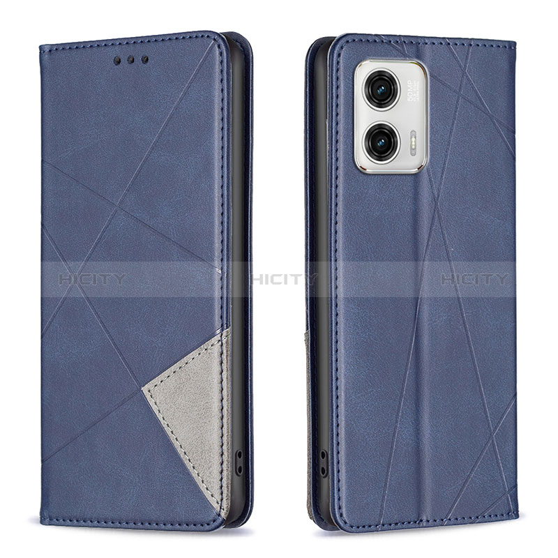 Custodia Portafoglio In Pelle Cover con Supporto B07F per Motorola Moto G73 5G Blu