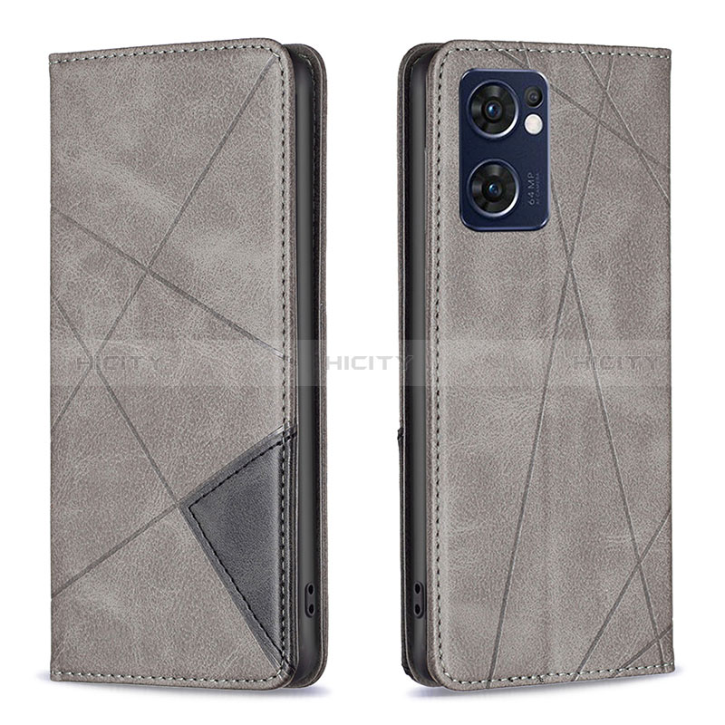 Custodia Portafoglio In Pelle Cover con Supporto B07F per OnePlus Nord CE 2 5G Grigio