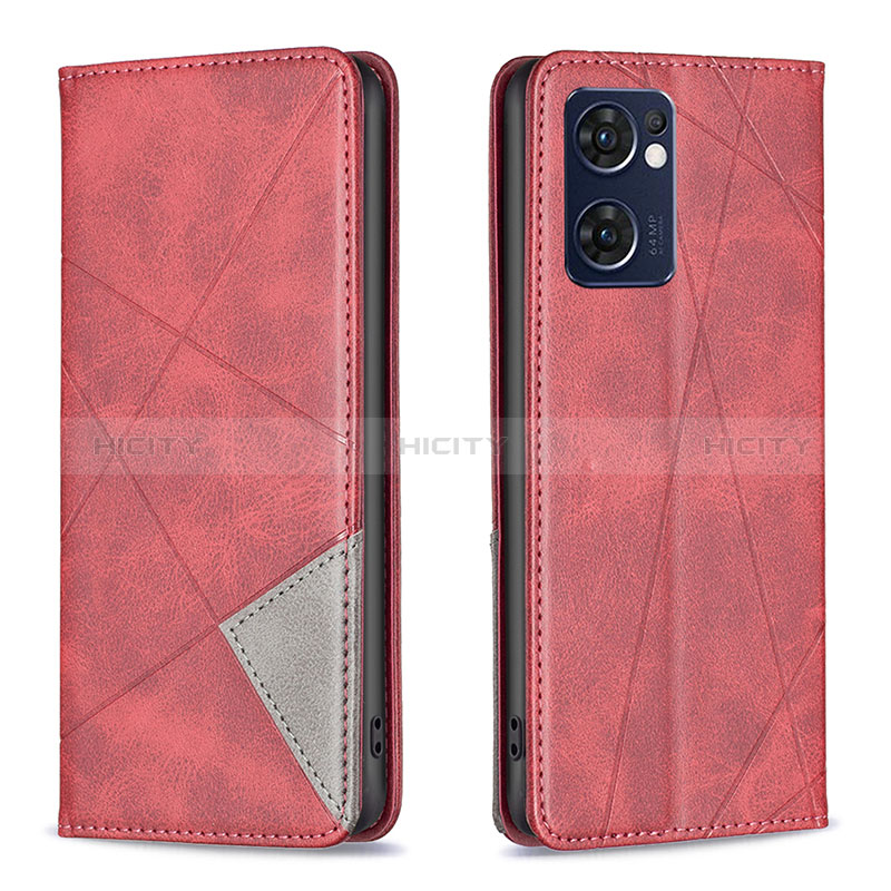 Custodia Portafoglio In Pelle Cover con Supporto B07F per OnePlus Nord CE 2 5G Rosso