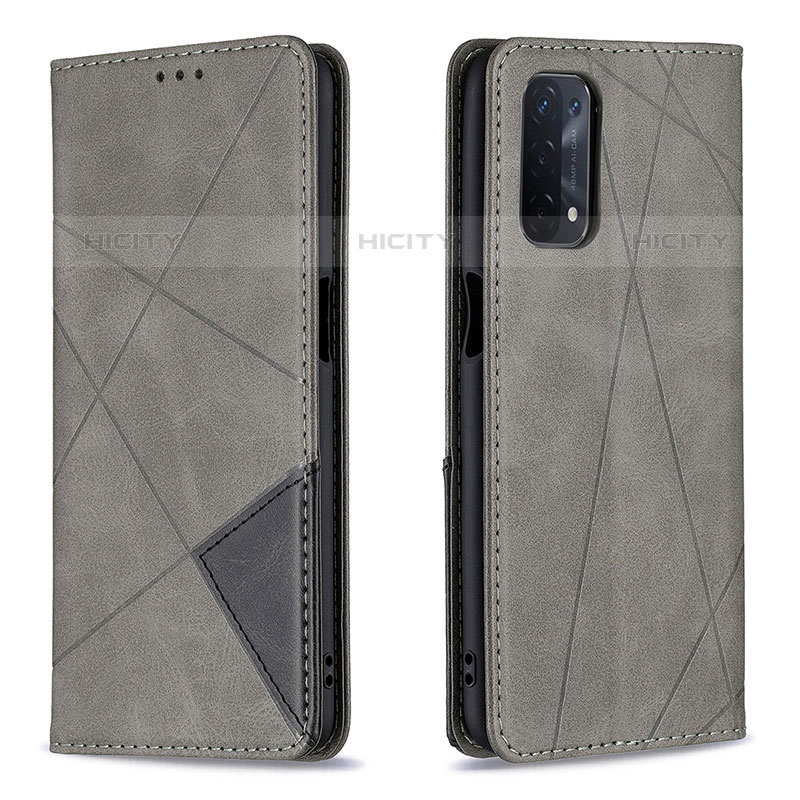 Custodia Portafoglio In Pelle Cover con Supporto B07F per OnePlus Nord N200 5G Grigio