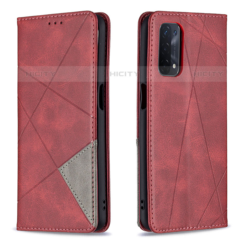 Custodia Portafoglio In Pelle Cover con Supporto B07F per OnePlus Nord N200 5G Rosso