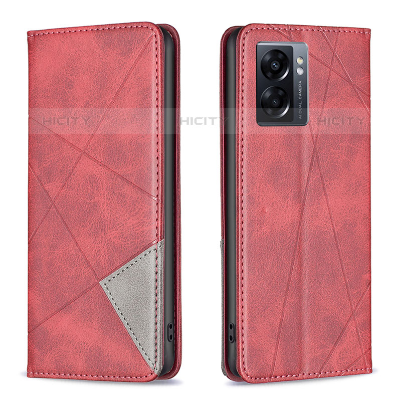 Custodia Portafoglio In Pelle Cover con Supporto B07F per OnePlus Nord N300 5G Rosso