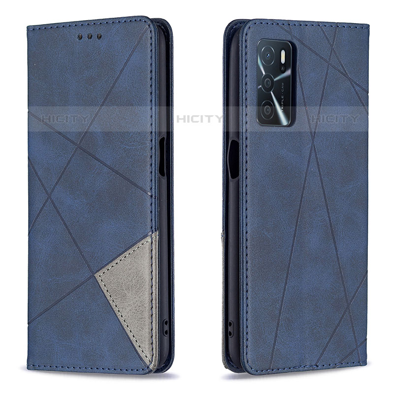 Custodia Portafoglio In Pelle Cover con Supporto B07F per Oppo A16s Blu