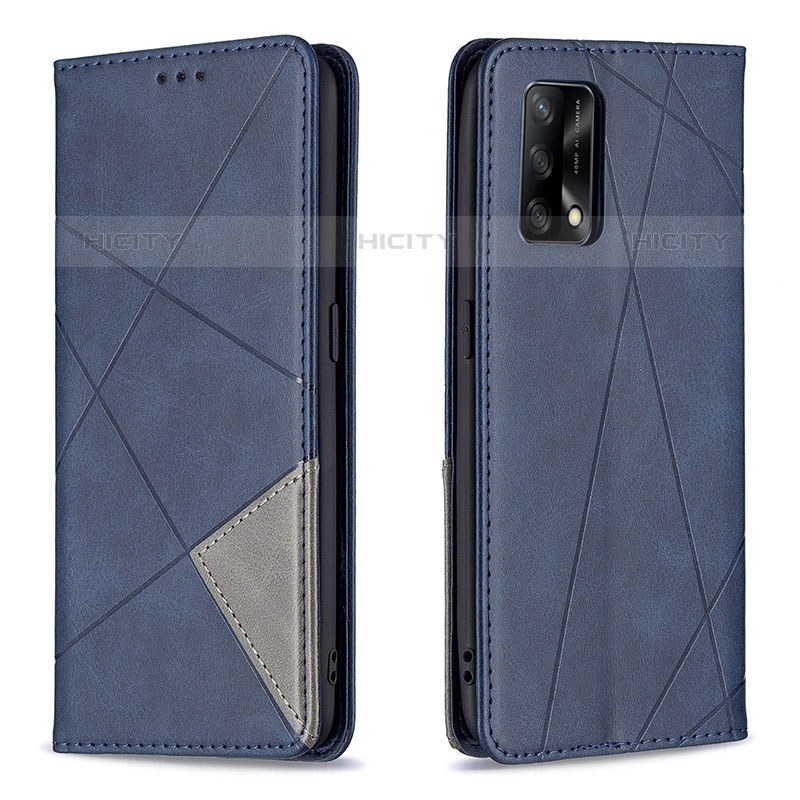 Custodia Portafoglio In Pelle Cover con Supporto B07F per Oppo A74 4G Blu