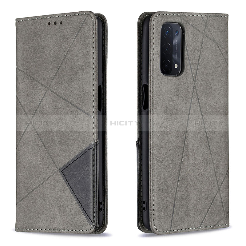 Custodia Portafoglio In Pelle Cover con Supporto B07F per Oppo A74 5G Grigio