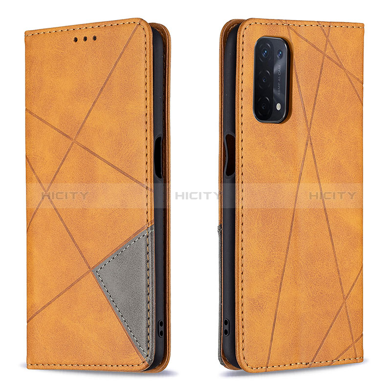 Custodia Portafoglio In Pelle Cover con Supporto B07F per Oppo A74 5G Marrone Chiaro