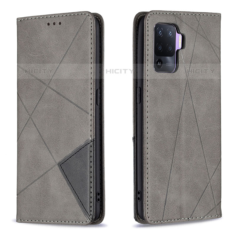 Custodia Portafoglio In Pelle Cover con Supporto B07F per Oppo A94 4G Grigio