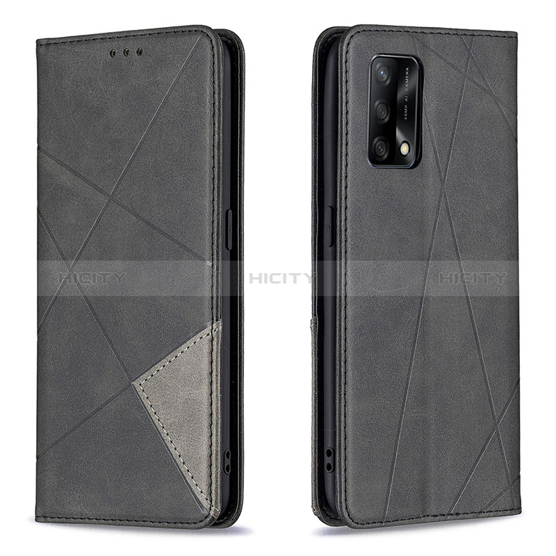 Custodia Portafoglio In Pelle Cover con Supporto B07F per Oppo F19 Nero