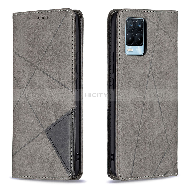 Custodia Portafoglio In Pelle Cover con Supporto B07F per Realme 8 4G Grigio