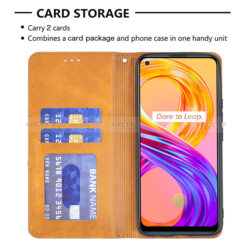 Custodia Portafoglio In Pelle Cover con Supporto B07F per Realme 8 Pro