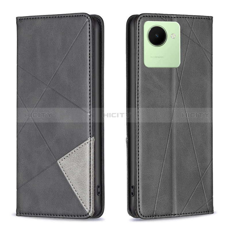 Custodia Portafoglio In Pelle Cover con Supporto B07F per Realme C30 Nero