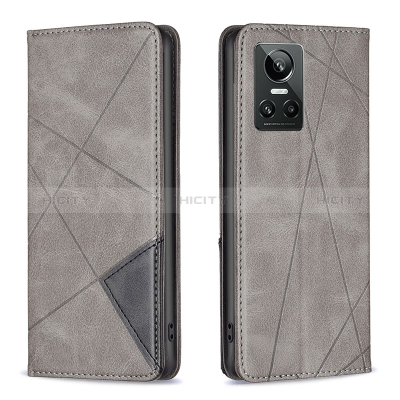 Custodia Portafoglio In Pelle Cover con Supporto B07F per Realme GT Neo3 5G Grigio