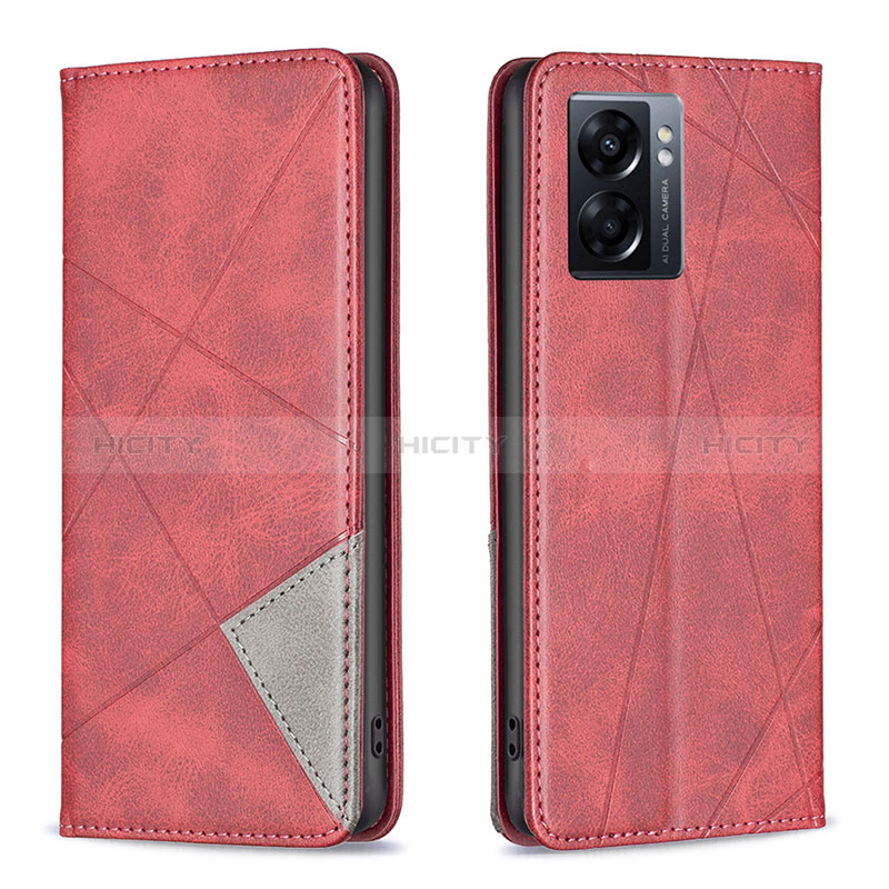 Custodia Portafoglio In Pelle Cover con Supporto B07F per Realme Q5i 5G Rosso