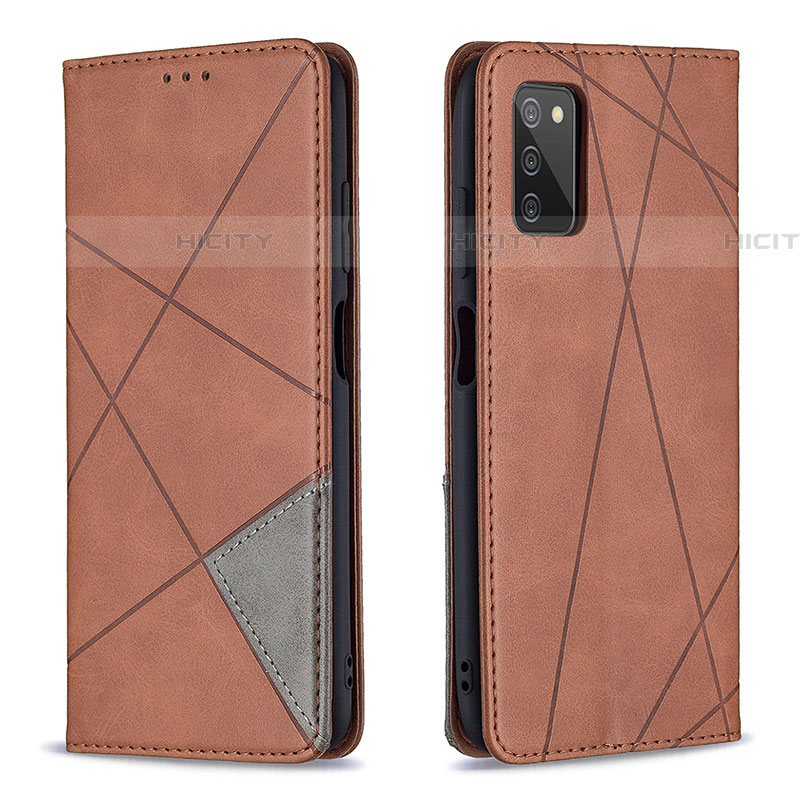 Custodia Portafoglio In Pelle Cover con Supporto B07F per Samsung Galaxy A03s Marrone